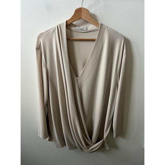 MM. Lafleur Deneuve faux wrap blouse women's size +2 - Picture 1 of 5